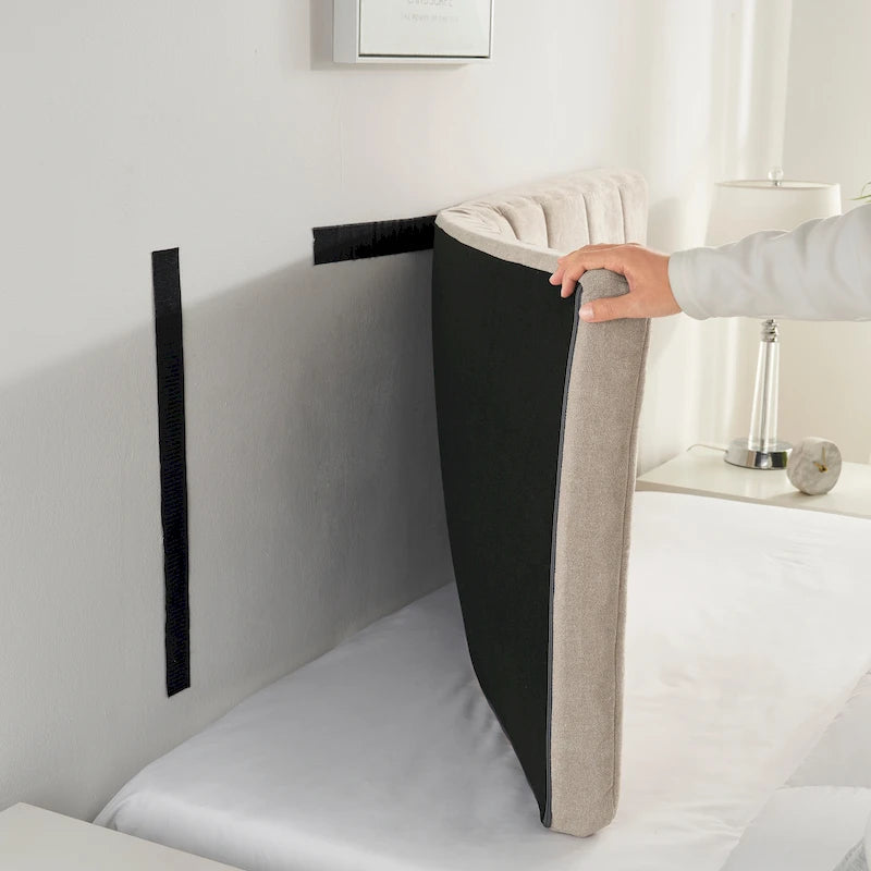 Nestl Upholstered Wall Mounted Easy Assemble Channel Stitched Headboard