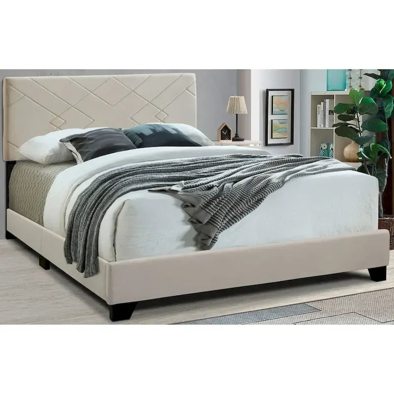 Lit rembourré champagne tout-en-un