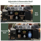 Îlot de cuisine extérieure, Desserte de bar roulante et Meuble de rangement, Table de barbecue d'extérieur de style fermier avec plateau en acier inoxydable et porte-serviettes