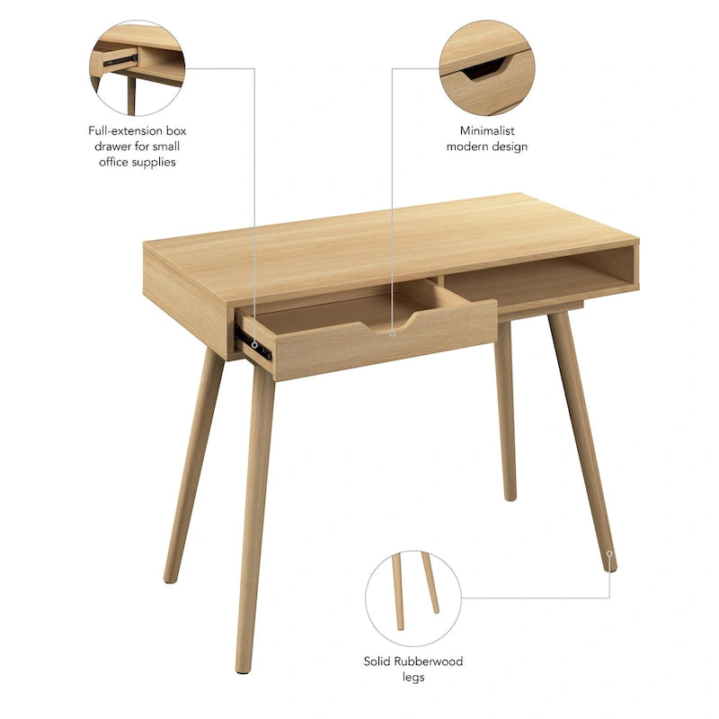 Bureau d'ordinateur Nora 40W avec rangement