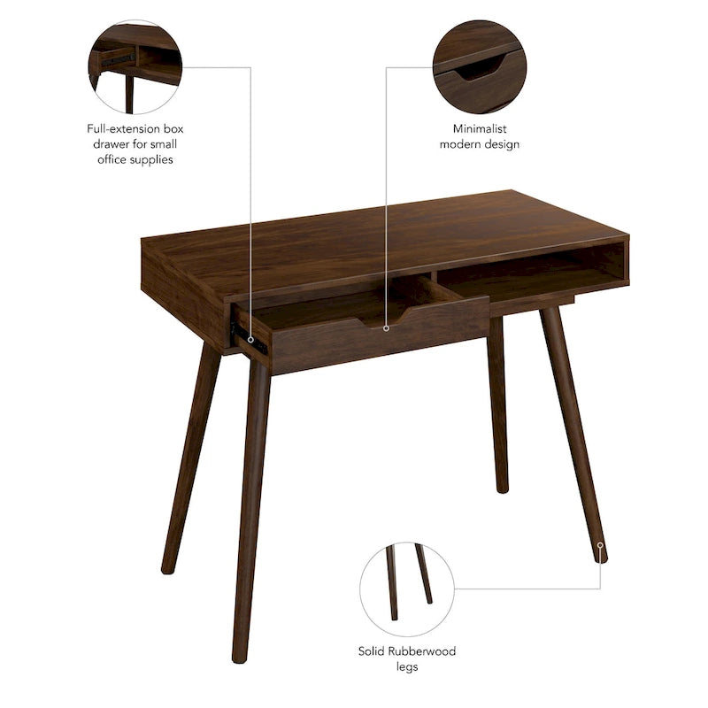 Bureau d'ordinateur Nora 40W avec rangement