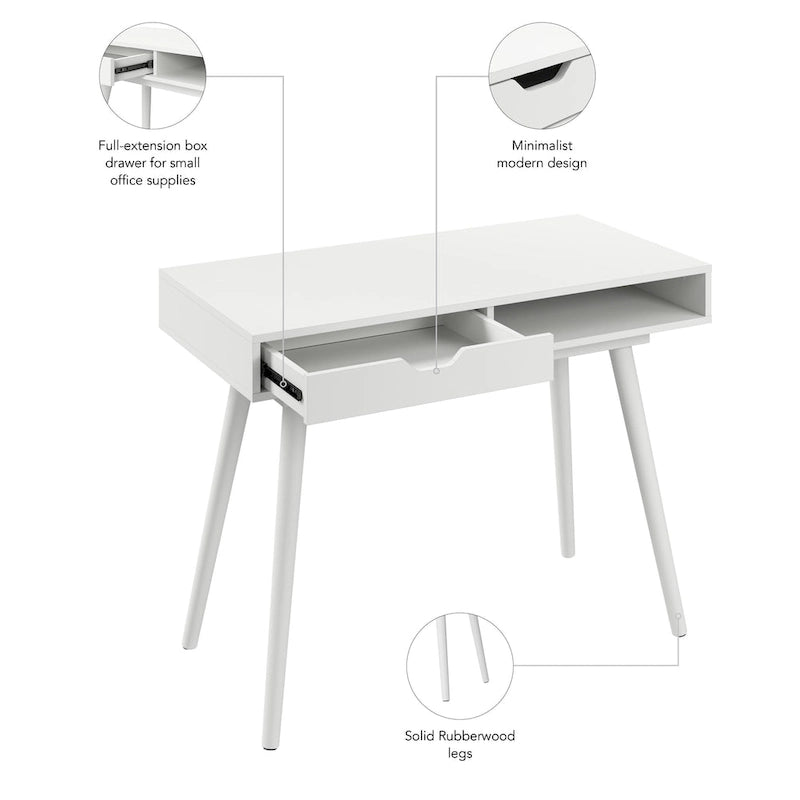 Bureau d'ordinateur Nora 40W avec rangement