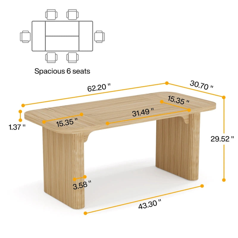 Bureau d'ordinateur 63 pour bureau à domicile, table d'écriture rectangulaire simple pour bureau d'étude ou chambre à coucher