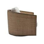 Fauteuil pivotant, fauteuil d'appoint rond confortable, fauteuil club pivotant à 360 degrés, fauteuil de loisirs avec cadre en rotin tressé