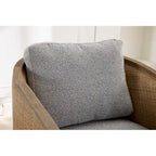 Fauteuil pivotant, fauteuil d'appoint rond confortable, fauteuil club pivotant à 360 degrés, fauteuil de loisirs avec cadre en rotin tressé