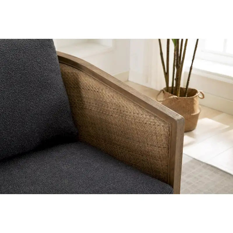 Fauteuil pivotant, fauteuil d'appoint rond confortable, fauteuil club pivotant à 360 degrés, fauteuil de loisirs avec cadre en rotin tressé