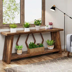 Table console d'appoint de canapé en bois de 180 cm pour entrée