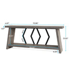 Table console d'appoint de canapé en bois de 180 cm pour entrée