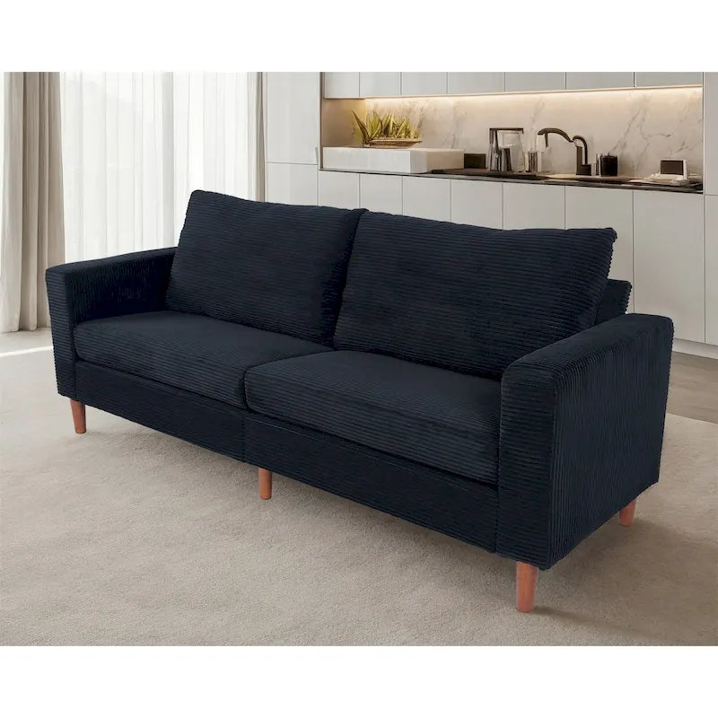 Canapé de 82 pouces, Canapé confortable avec sièges extra profonds, Canapé en velours côtelé pour salon, Causeuse, Coussins de housse de canapé amovible