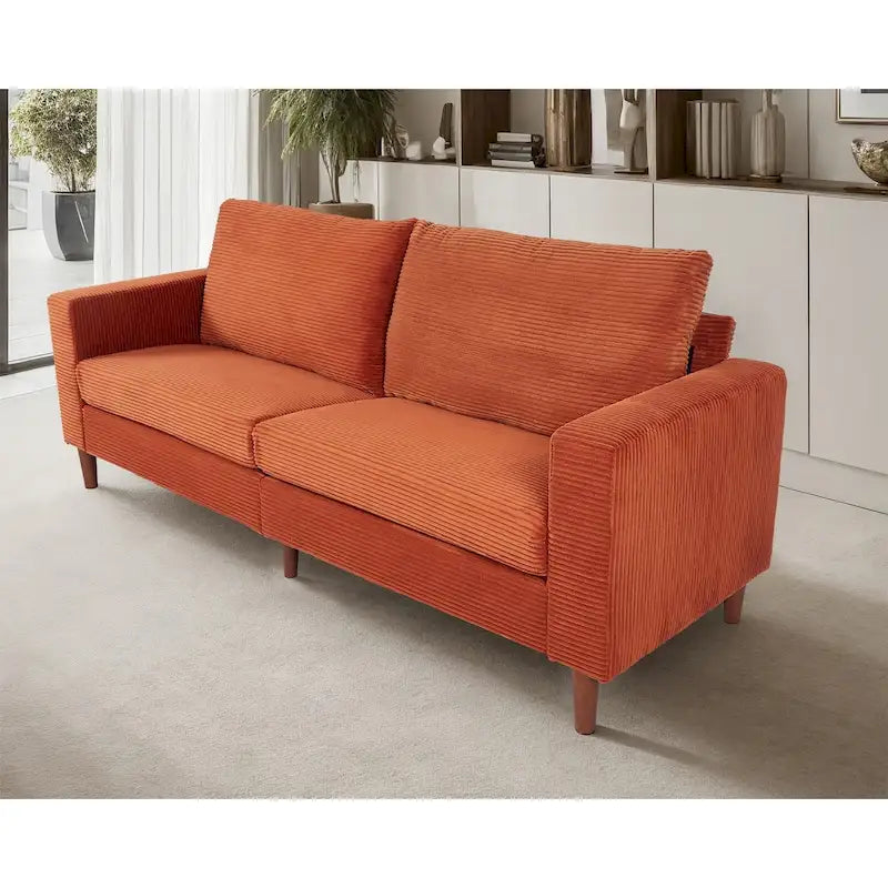 Canapé de 82 pouces, Canapé confortable avec sièges extra profonds, Canapé en velours côtelé pour salon, Causeuse, Coussins de housse de canapé amovible