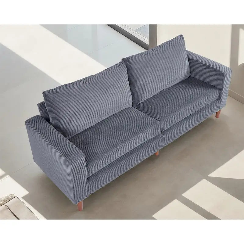 Canapé de 82 pouces, Canapé confortable avec sièges extra profonds, Canapé en velours côtelé pour salon, Causeuse, Coussins de housse de canapé amovible