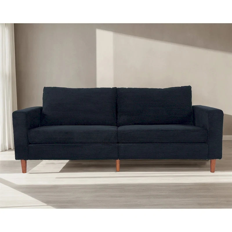 Canapé de 82 pouces, Canapé confortable avec sièges extra profonds, Canapé en velours côtelé pour salon, Causeuse, Coussins de housse de canapé amovible