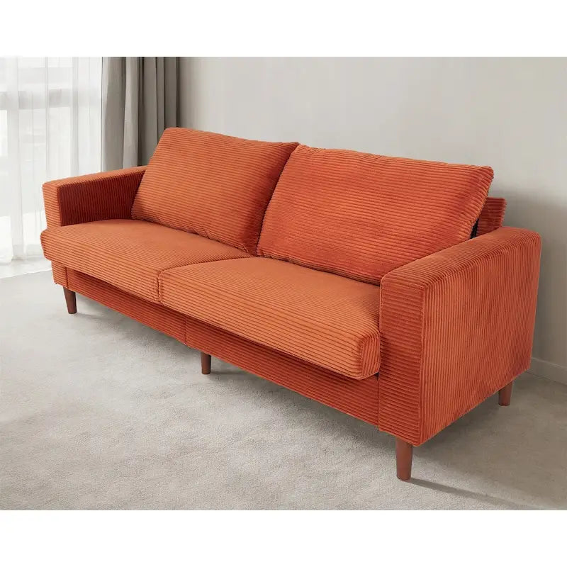 Canapé de 82 pouces, Canapé confortable avec sièges extra profonds, Canapé en velours côtelé pour salon, Causeuse, Coussins de housse de canapé amovible