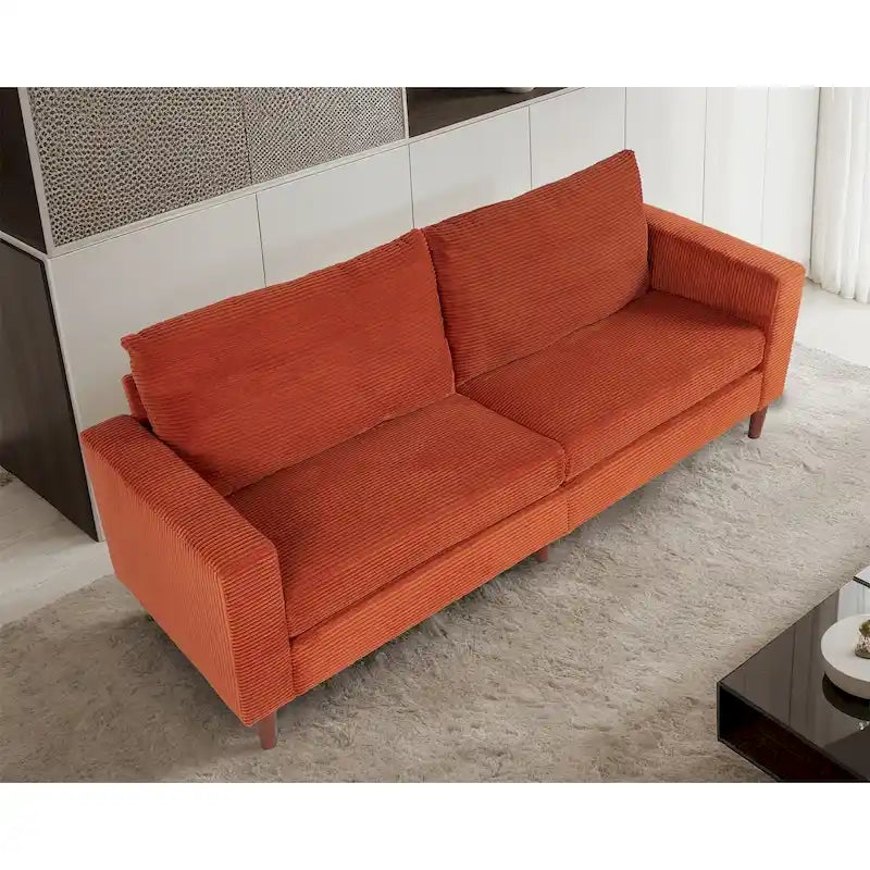 Canapé de 82 pouces, Canapé confortable avec sièges extra profonds, Canapé en velours côtelé pour salon, Causeuse, Coussins de housse de canapé amovible