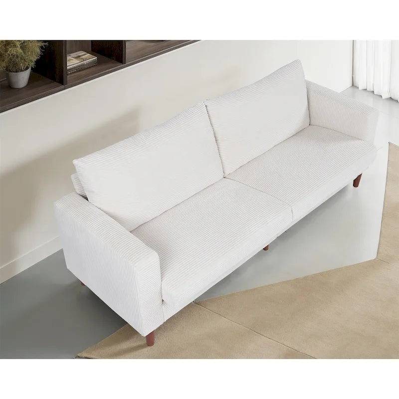 Canapé de 82 pouces, Canapé confortable avec sièges extra profonds, Canapé en velours côtelé pour salon, Causeuse, Coussins de housse de canapé amovible