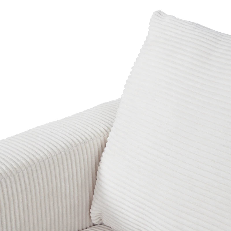 Canapé de 82 pouces, Canapé confortable avec sièges extra profonds, Canapé en velours côtelé pour salon, Causeuse, Coussins de housse de canapé amovible