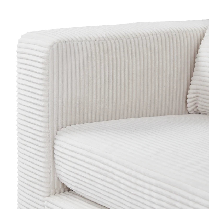 Canapé de 82 pouces, Canapé confortable avec sièges extra profonds, Canapé en velours côtelé pour salon, Causeuse, Coussins de housse de canapé amovible