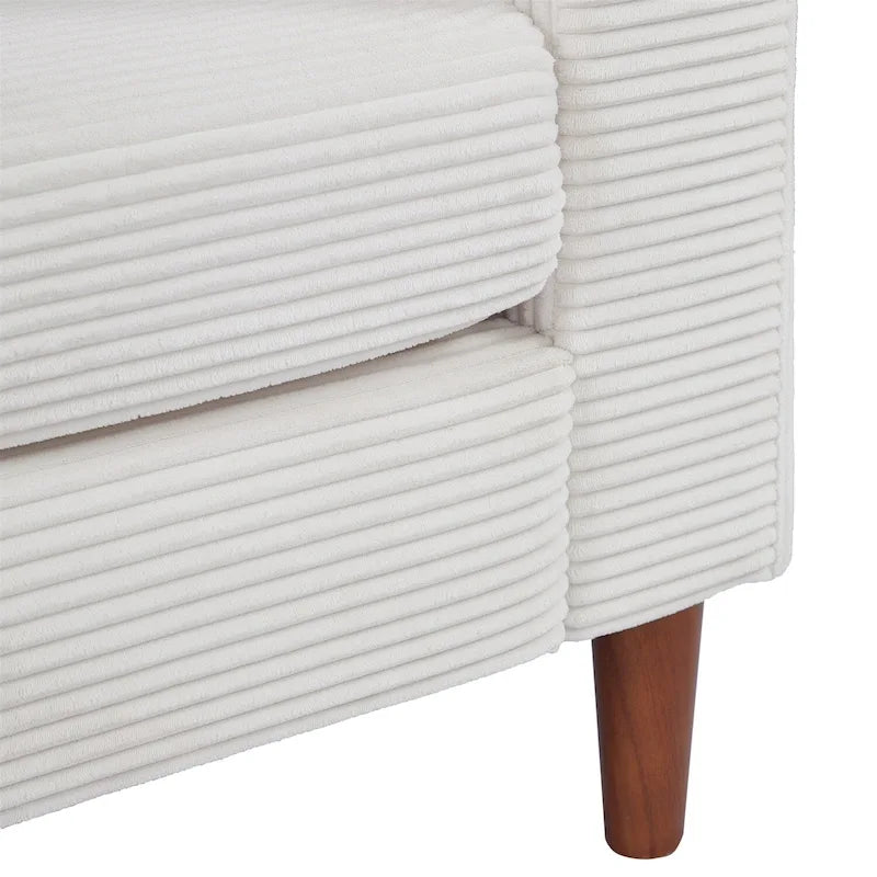 Canapé de 82 pouces, Canapé confortable avec sièges extra profonds, Canapé en velours côtelé pour salon, Causeuse, Coussins de housse de canapé amovible