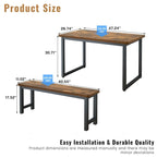 Ensemble table à manger de ferme avec 2 bancs, ensemble de 3 pièces