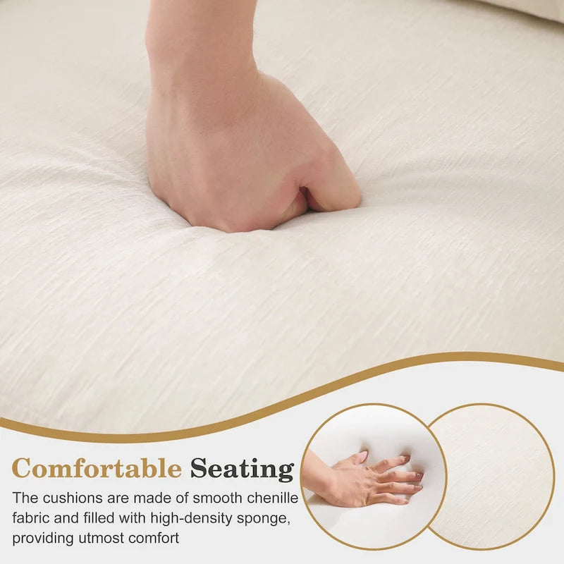 Fauteuil moderne rembourré avec clous décoratifs et pieds en bois