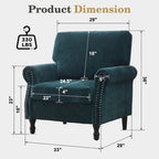 Fauteuil moderne rembourré avec clous décoratifs et pieds en bois