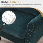 Fauteuil moderne rembourré avec clous décoratifs et pieds en bois