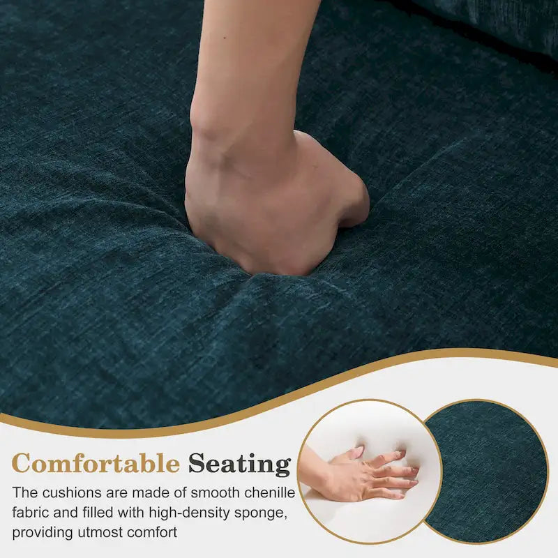 Fauteuil moderne rembourré avec clous décoratifs et pieds en bois