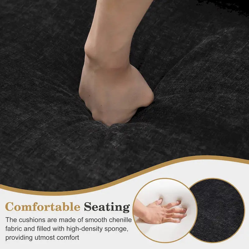 Fauteuil moderne rembourré avec clous décoratifs et pieds en bois