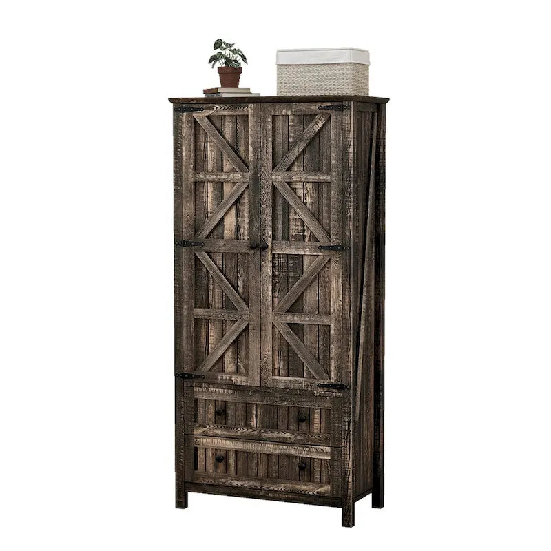 64 Armoire de cuisine haute avec 2 tiroirs et portes