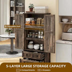 64 Armoire de cuisine haute avec 2 tiroirs et portes