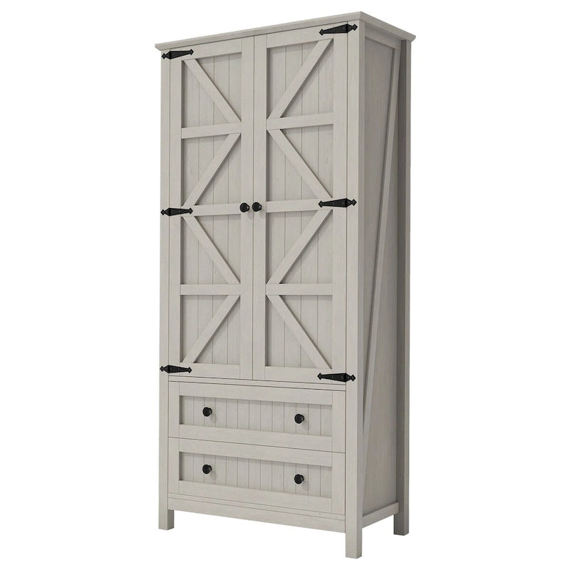 64 Armoire de cuisine haute avec 2 tiroirs et portes
