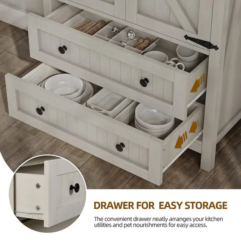 64 Armoire de cuisine haute avec 2 tiroirs et portes