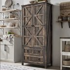 64 Armoire de cuisine haute avec 2 tiroirs et portes