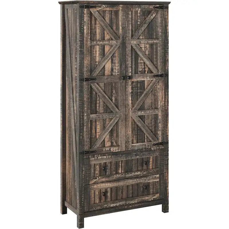 64 Armoire de cuisine haute avec 2 tiroirs et portes