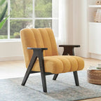 Fauteuil d'appoint Rella en tissu Sherpa moderne avec cadre en bois Espresso