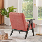 Fauteuil d'appoint Rella en tissu Sherpa moderne avec cadre en bois Espresso