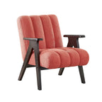 Fauteuil d'appoint Rella en tissu Sherpa moderne avec cadre en bois Espresso