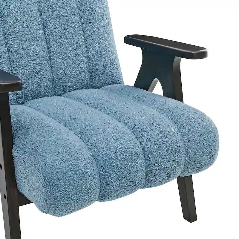 Fauteuil d'appoint Rella en tissu Sherpa moderne avec cadre en bois Espresso