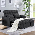Canapé-lit convertible en tissu capitonné inclinable, longueur 76,5 po