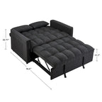 Canapé-lit convertible en tissu capitonné inclinable, longueur 76,5 po